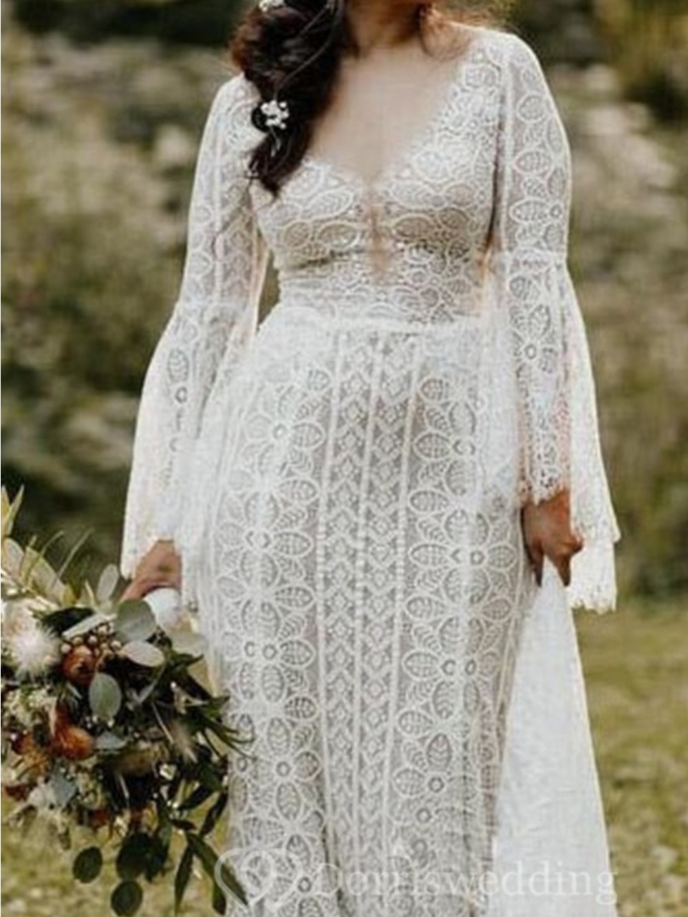 New with tags, boho lace wedding dress